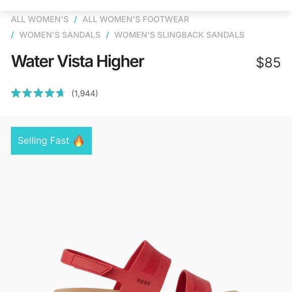 Reef Women's Water Vista Higher Sandals in Red - Picture 1 of 4